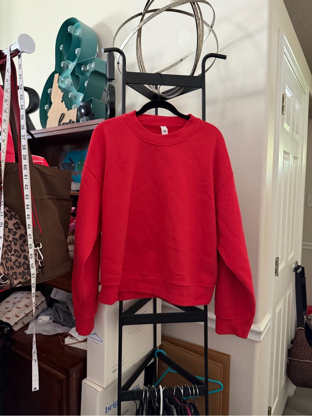 lululemon athletica Red Crewneck Sweatshirt